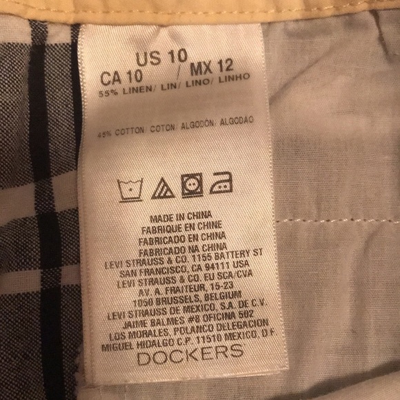 Dockers Women’s Black/Grey/White Plaid Linen Blend Shorts Size 10 - Picture 4 of 5
